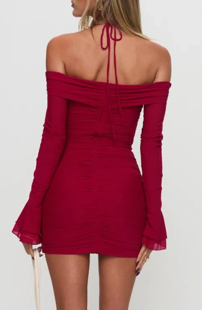 Princess Polly Taylon Off The Shoulder Long Sleeve Mini Body-con Dress