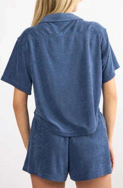 Viens Avec Moi The Terry Button-up Shirt & Shorts Set