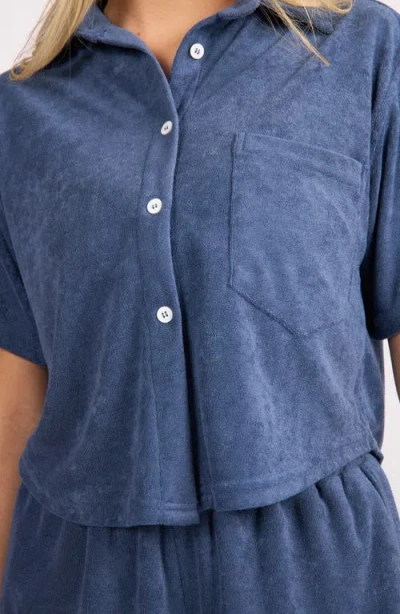 Viens Avec Moi The Terry Button-up Shirt & Shorts Set