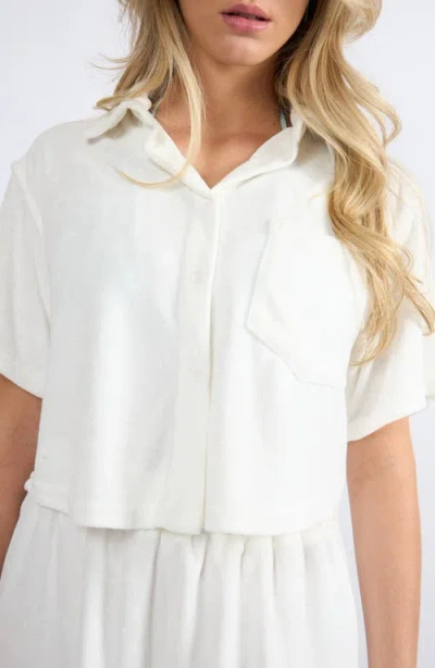 Viens Avec Moi The Terry Button-up Shirt & Shorts Set