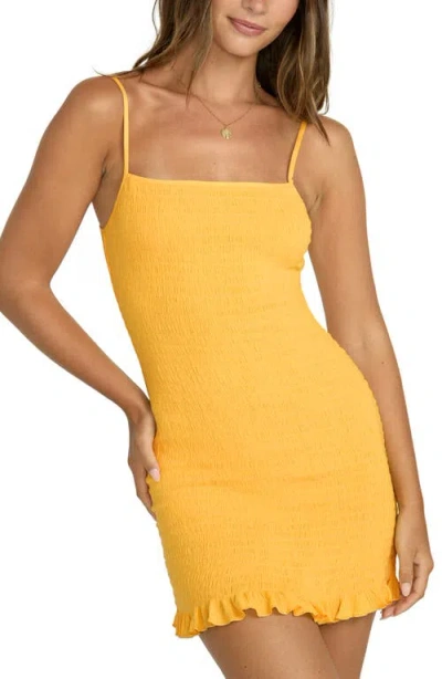 Billabong So Bright Mini Dress In Golden Peach