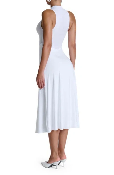 Naked Wardrobe Hourglass Sleeveless Sheer Bodice Midi Dress