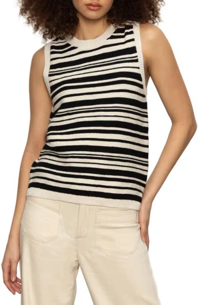 Sanctuary Stripe Sleeveless Cotton Sweater