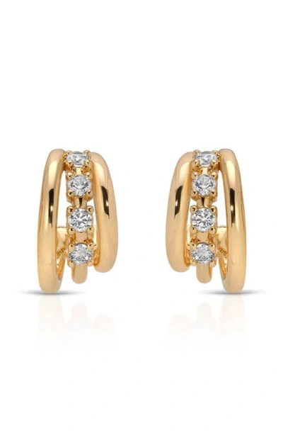 Ettika Mini Gleam Cubic Zirconia Hoop Earrings