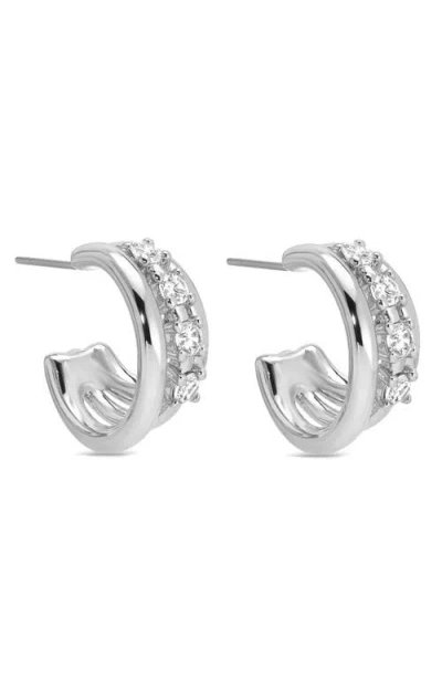 Ettika Mini Gleam Cubic Zirconia Hoop Earrings