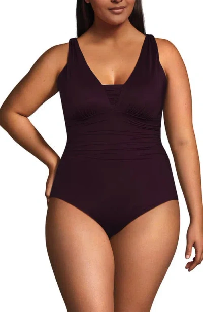 Lands' End Dd-cup Slender Suit Grecian Low Leg One Piece Swimsuit