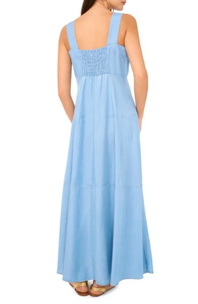 Vince Camuto Sleeveless Tiered Chambray Maxi Dress