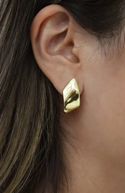 Argento Vivo Wide Molten Ribbon Stud Earrings