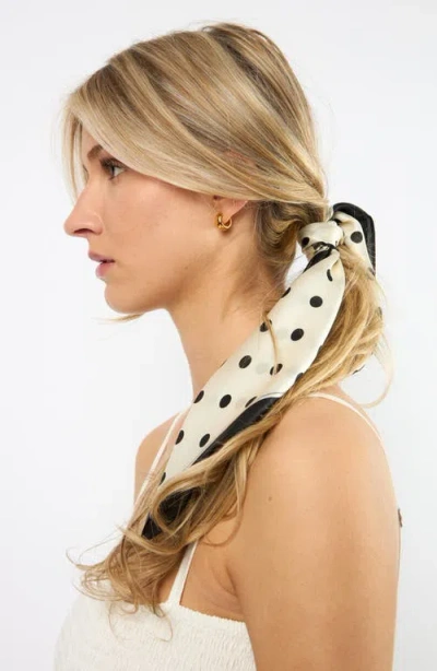 Viens Avec Moi Polka Dot Mini Silk Square Scarf