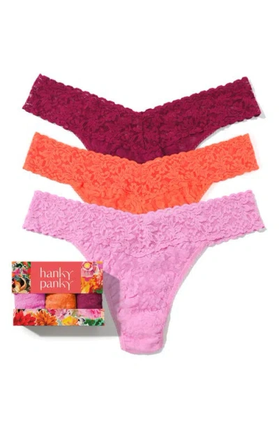 Hanky Panky Assorted 3-pack Lace Original Rise Thongs