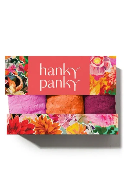 Hanky Panky Assorted 3-pack Lace Original Rise Thongs
