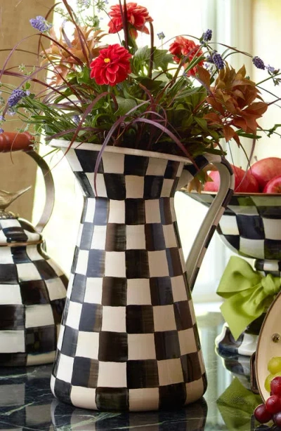 Mackenzie-childs Mackenzie Childs Courtly Check Large Enameled Steel Practical Pitcher