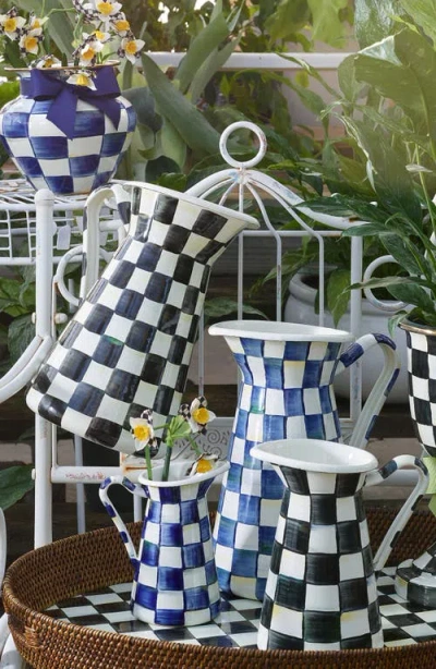 Mackenzie-childs Mackenzie Childs Courtly Check Large Enameled Steel Practical Pitcher
