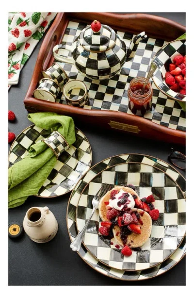 Mackenzie-childs Mackenzie Childs Courtly Check Set Of 4 Enameled Steel Napkin Rings