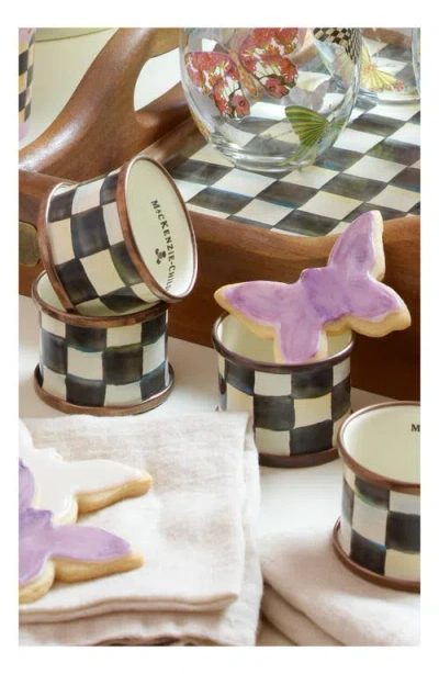 Mackenzie-childs Mackenzie Childs Courtly Check Set Of 4 Enameled Steel Napkin Rings