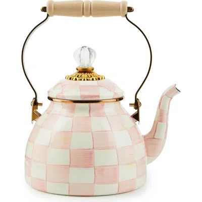Mackenzie-childs Mackenzie Childs Rosy Check Enameled Steel 3-quart Tea Kettle