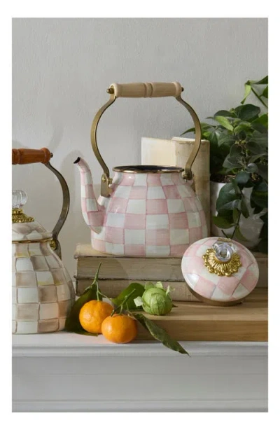 Mackenzie-childs Mackenzie Childs Rosy Check Enameled Steel 3-quart Tea Kettle