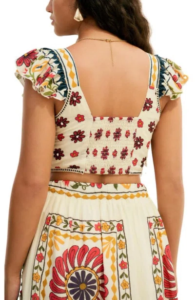 Next Floral Square Neck Cotton Crop Top