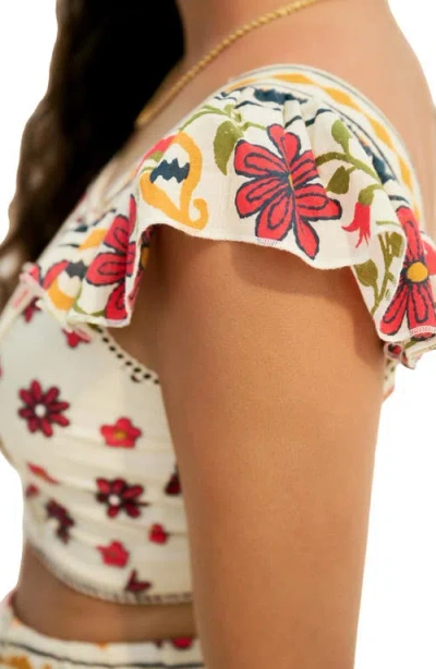 Next Floral Square Neck Cotton Crop Top