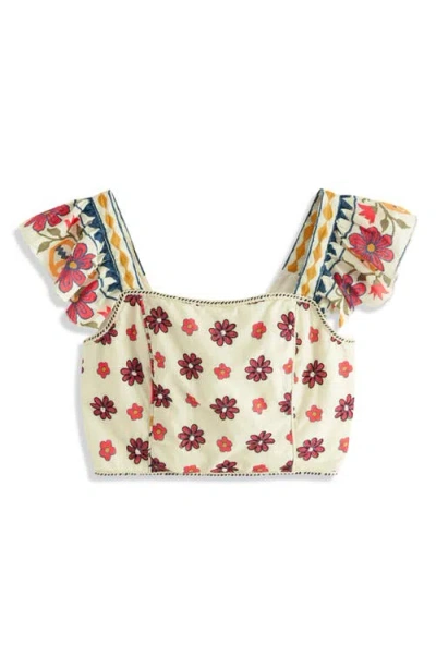 Next Floral Square Neck Cotton Crop Top