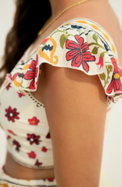 Next Floral Square Neck Cotton Crop Top