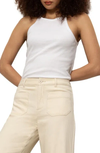 Sanctuary Soft Marine High Waist Wide Leg Crop Cotton Pants