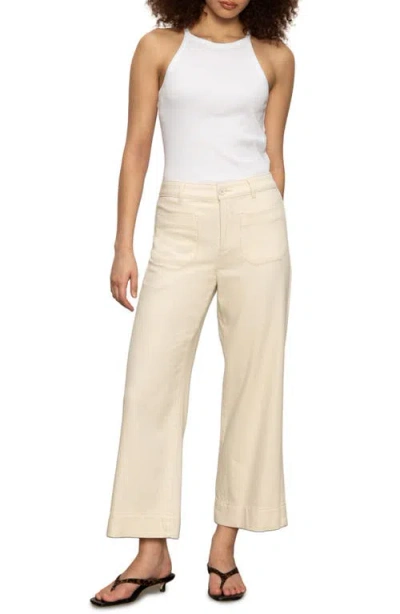Sanctuary Soft Marine High Waist Wide Leg Crop Cotton Pants