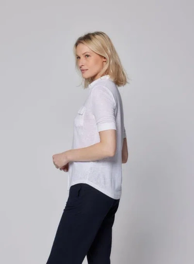 Majestic Filatures Stretch Linen 3/4 Sleeve Pocket Shirt