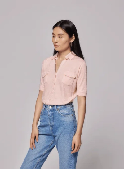 Majestic Filatures Stretch Linen 3/4 Sleeve Pocket Shirt