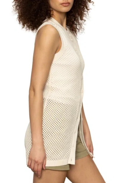 Sanctuary Open Stitch Longline Cotton Vest