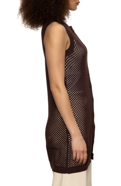 Sanctuary Open Stitch Longline Cotton Vest