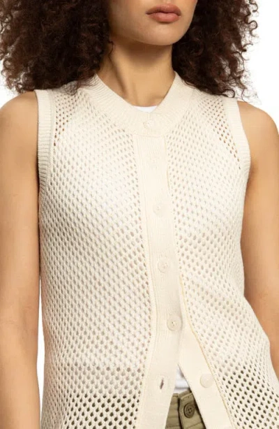 Sanctuary Open Stitch Longline Cotton Vest