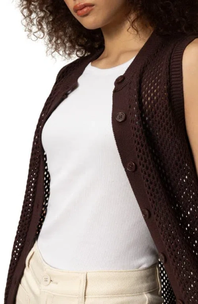 Sanctuary Open Stitch Longline Cotton Vest