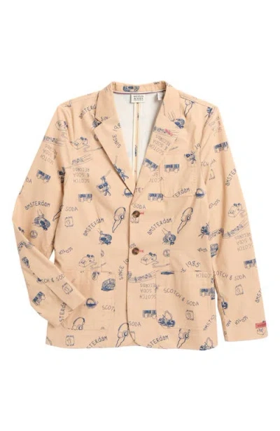 Scotch & Soda Kids' Print Blazer In Ginger Root