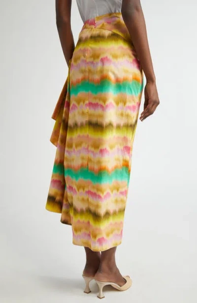 Lela Rose Sunset Ruffle Detail Cotton Poplin Pencil Skirt