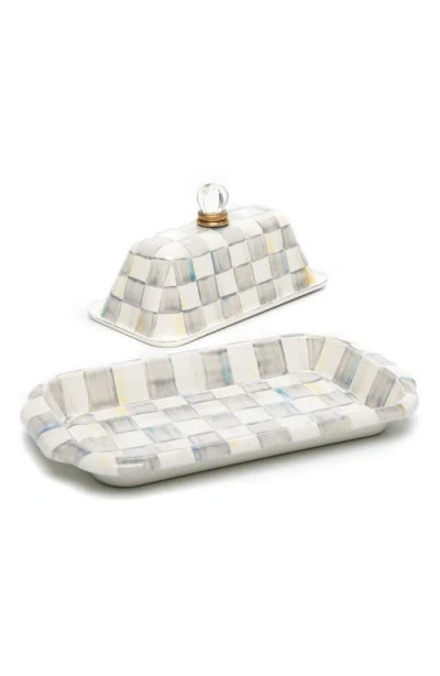 Mackenzie-childs Mackenzie Childs Sterling Check Enameled Steel Butter Box