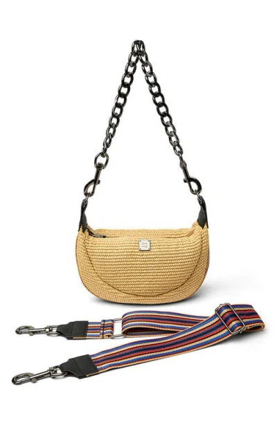 Think Royln Tiny Dancer Raffia Crossbody Bag