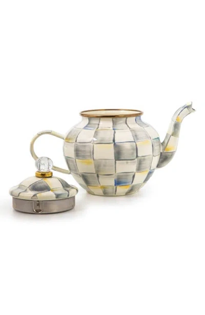 Mackenzie-childs Mackenzie Childs Sterling Check Enameled Steel Teapot