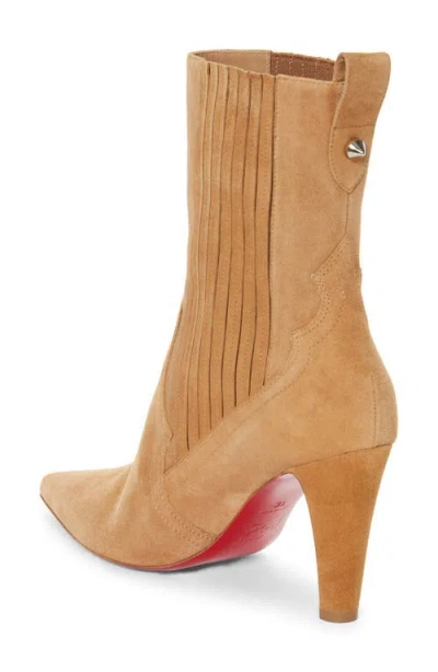 Christian Louboutin Suede Stiletto Red Sole Chelsea Booties