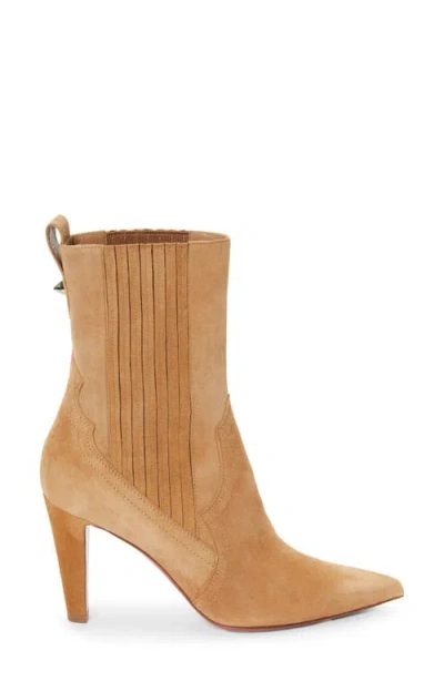 Christian Louboutin Suede Stiletto Red Sole Chelsea Booties