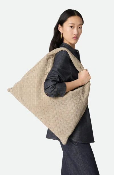 Bottega Veneta Large Hop Intrecciato Suede Hobo Bag