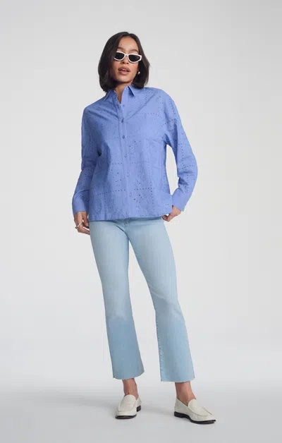 Mavi Eyelet Button-up Shirt In Persian Jewel