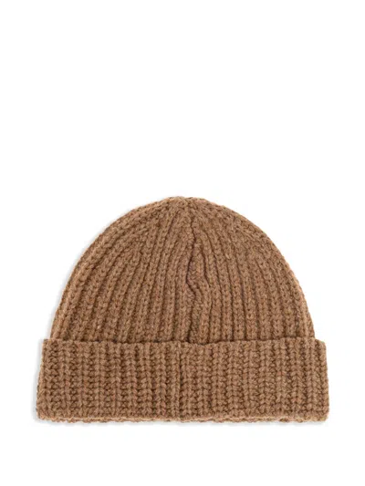 Marni Hazelnut Knit Hand-stitched Logo Beanie