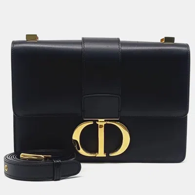 Pre-owned Dior Black Leather 30 Montaign Bag
