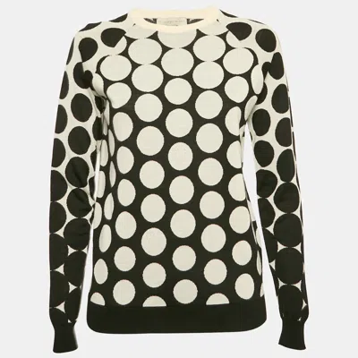 Pre-owned Stella Mccartney Black/white Polka Dot Jacquard Knit Wool Sweater Xs