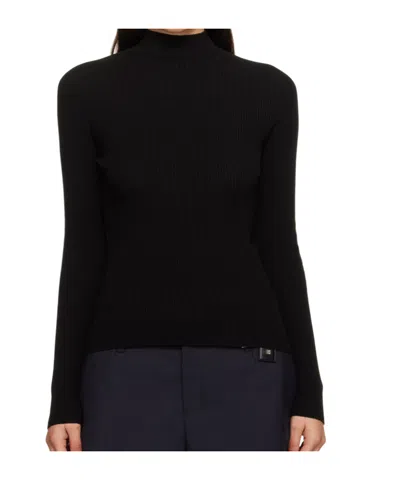 WOOYOUNGMI BLACK MOCK NECK SWEATER 