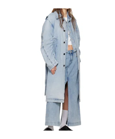 Wooyoungmi Blue Faded Denim Coat