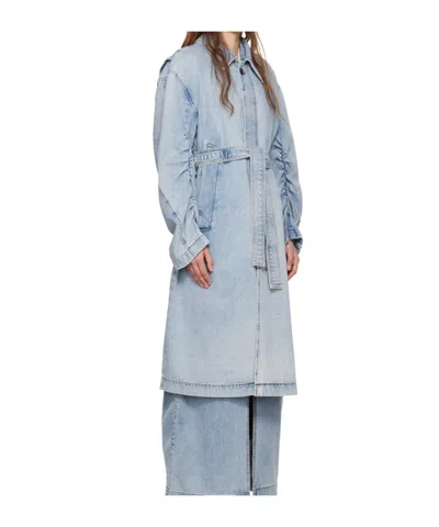 Wooyoungmi Blue Faded Denim Coat
