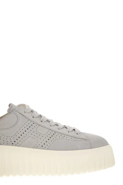 Hogan H-stripes - Suede Trainers With Perforated Side H