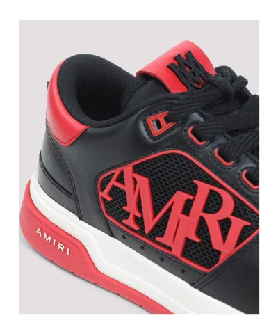 Amiri Low Top Sneakers With Round Toe And Perforated Patch In Black